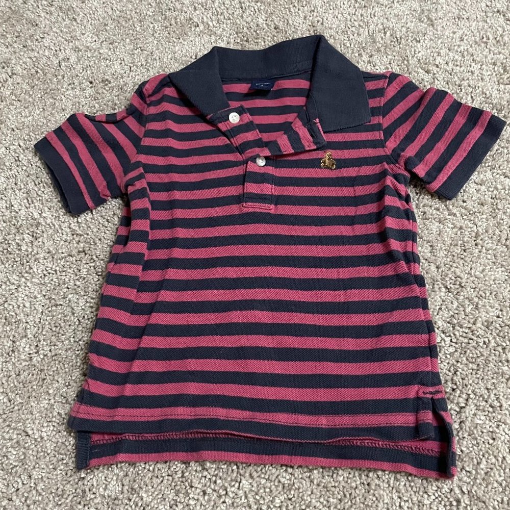 Red (lighter maroon) and Blue Baby Gap Polo style shirt size 2T